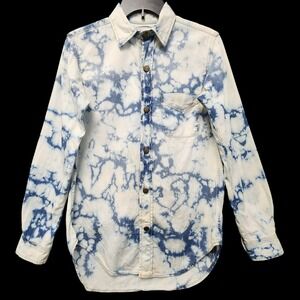 Current Elliott The Prep School Shirt Women Size 0 Tie Dye Oversized Western USA